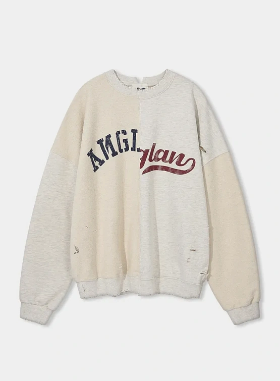 Свитшот ANGLAN Two Face Damage Logo Oatmeal