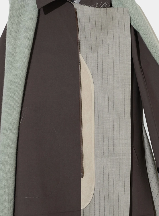 Женское пальто UNDERCOVER Bonded Wool Stripe Gray Brown