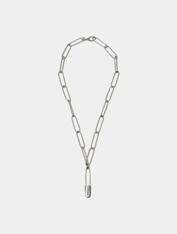 Ожерелье UNDERCOVER Brass Logo Engraved Pin Charm Silver