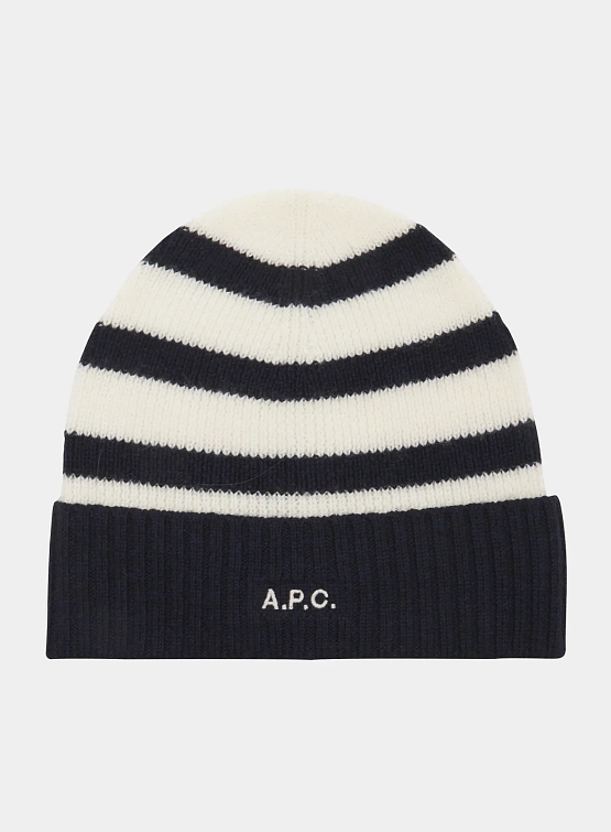 Шапка A.P.C. Martin Knit Cap Dark Navy/Ecru