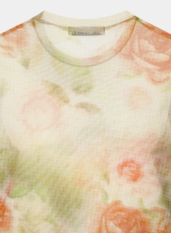 Женский топ OPEN YY Floral Mesh Sleeve Top Multi