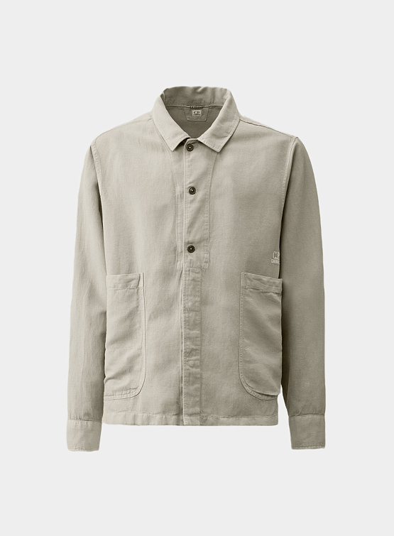 Рубашка C.P. Company Embroidered Logo Drizzle Grey