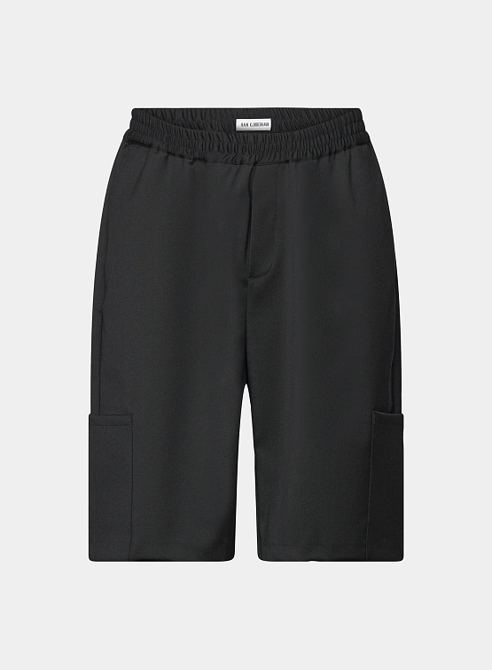 Шорты Han Kjøbenhavn Wool Elasticated Wide Leg Black