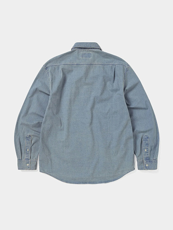 Рубашка thisisneverthat Washed Denim Shirt Washed Blue