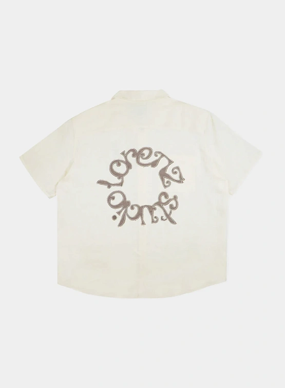 Рубашка lorenz Studio Appliqué Linen Shirt Off White