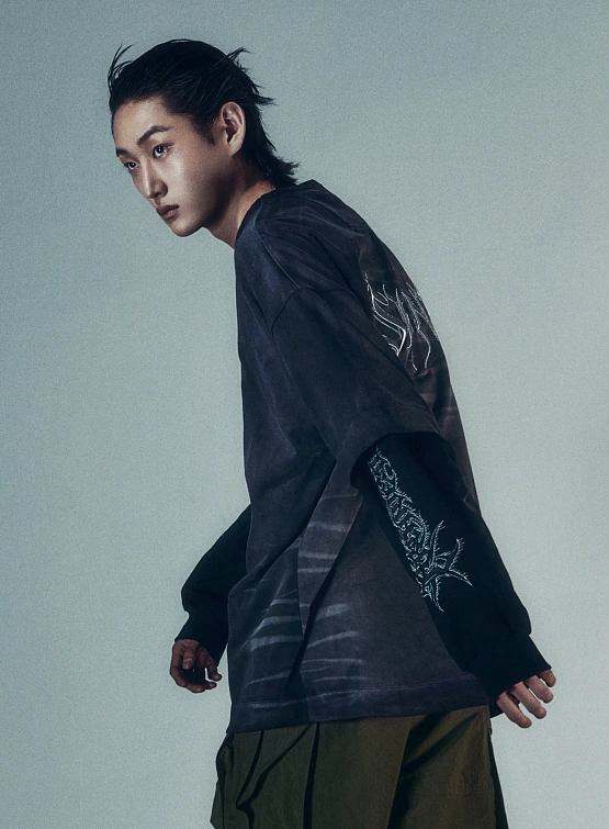 Футболка JUUN.J Garment Dying Short Sleeve-Grey