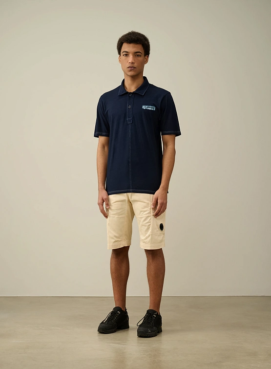 Поло C.P. Company Indigo Jersey Polo Shirt Denim Blue