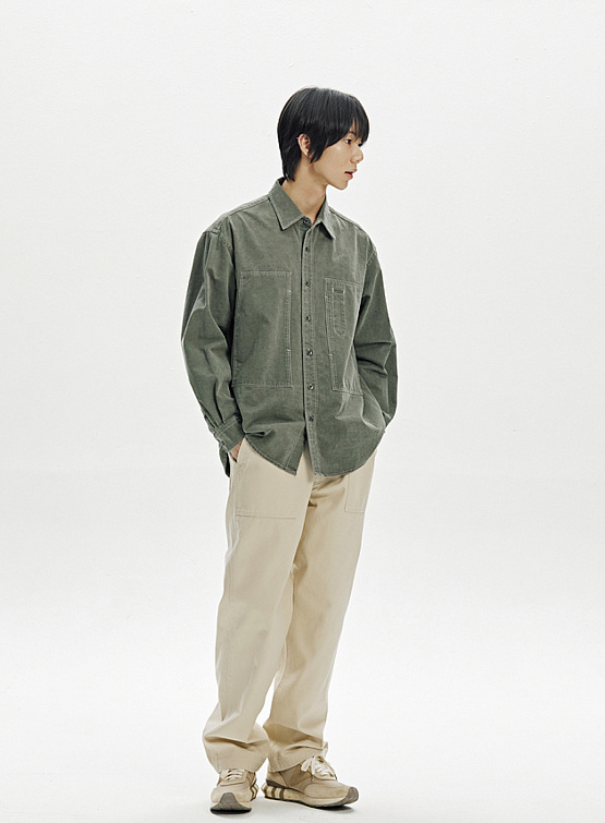 Рубашка FrizmWORKS Washed Carpenter Pocket Olive