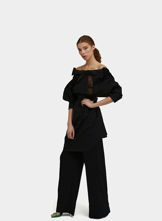 Женское платье MSGM Poplin Tailored Dress Black
