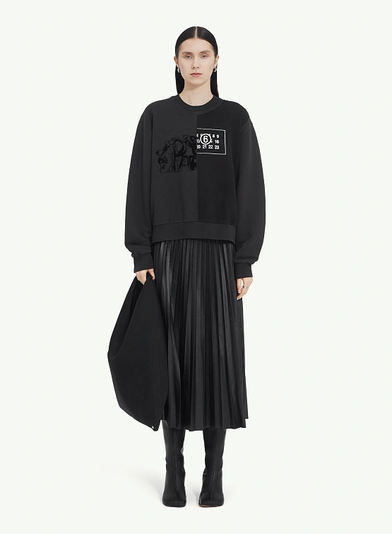 Женский свитшот MM6 Maison Margiela Split Numeric Black