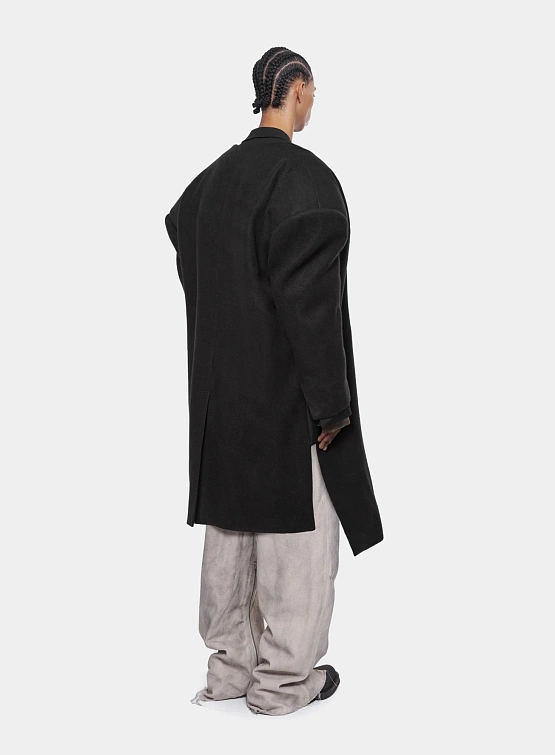 Пальто ARNODEFRANCE Collarless Wool Coat Black