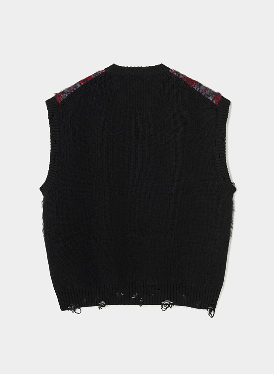 Жилет JUUN.J Check Volume V-neck Knit Vest Red