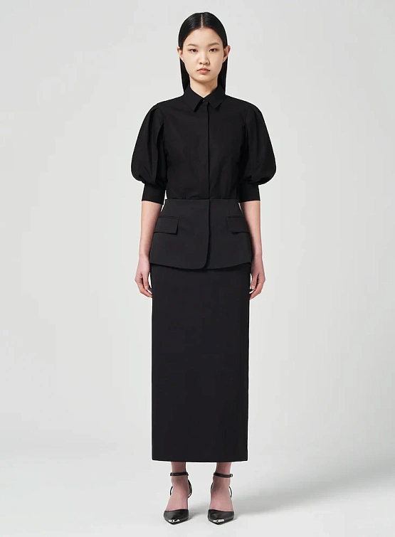 Женская юбка JUUN.J Jacket Layer Long Slit Skirt Black