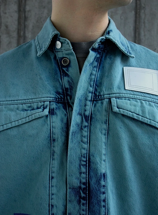 Рубашка A-COLD-WALL* Bleached Overdyed Faded Teal