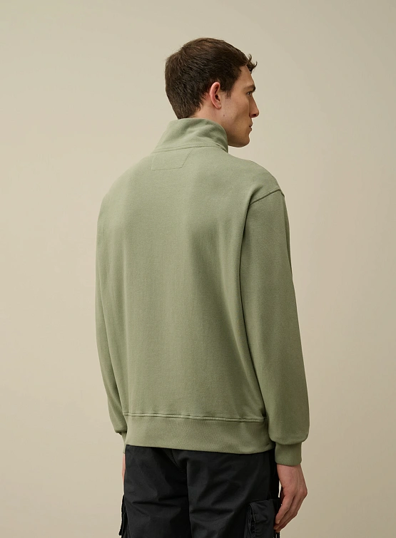 Халф-зип C.P. Company Cotton Fleece Mixed Agave Green