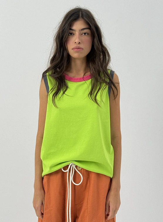 Майка Siniy Vsadnik Roberto Tank Top Neongreen/White