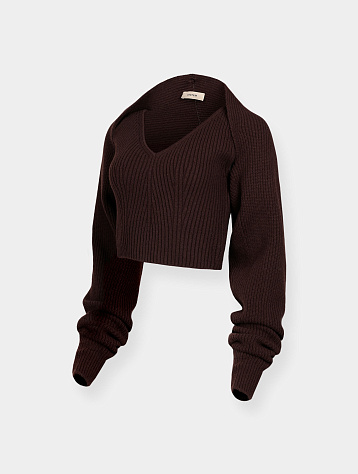 Женский свитер System Draped Top Dark Brown
