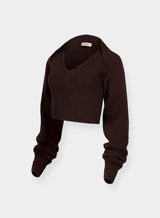 Женский свитер System Draped Top Dark Brown
