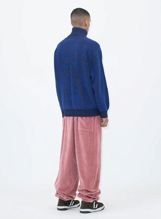 Свитер YESEYESEE Rib Knit Half Zip Up Blue