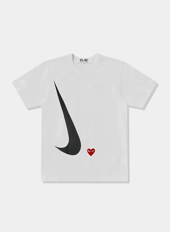 Футболка Comme des Garçons PLAY x NIKE White