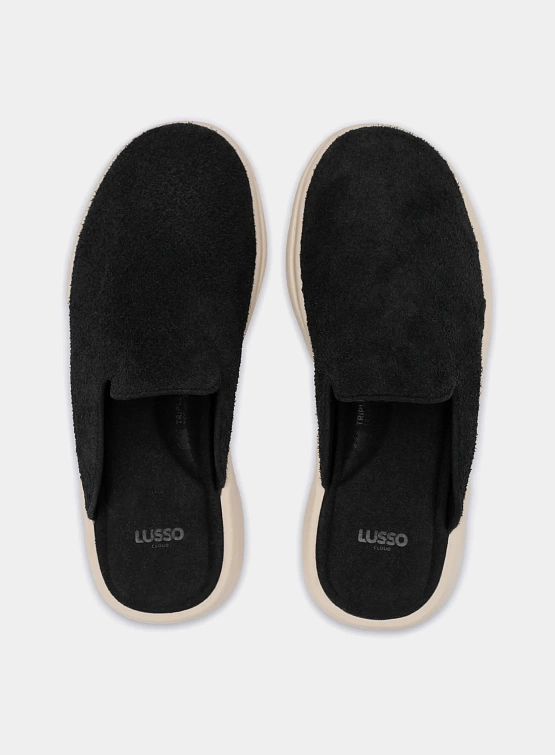 Сабо LUSSO CLOUD Pelli Hairy Suede - Jet Black / Shortbread