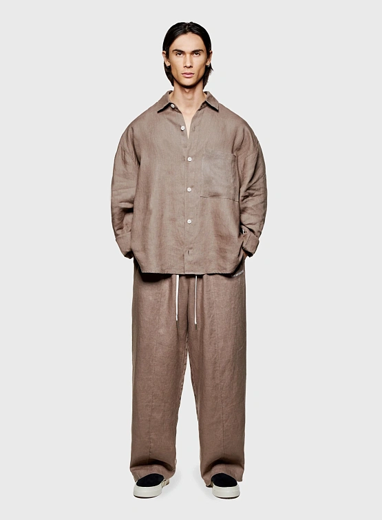 Рубашка MKI MIYUKI ZOKU Linen Box Dress Mushroom