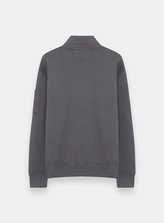 Халф-зип C.P. Company Cotton Diagonal Fleece Smoked Pearl