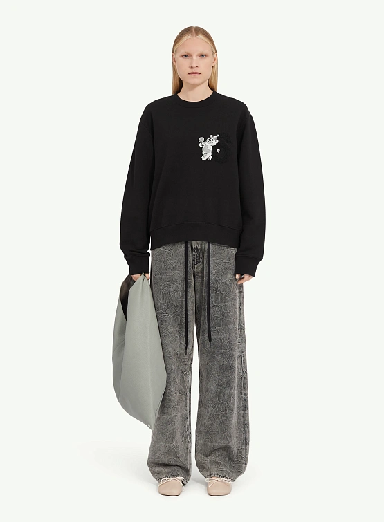 Женский свитшот MM6 Maison Margiela Bear Patch Black
