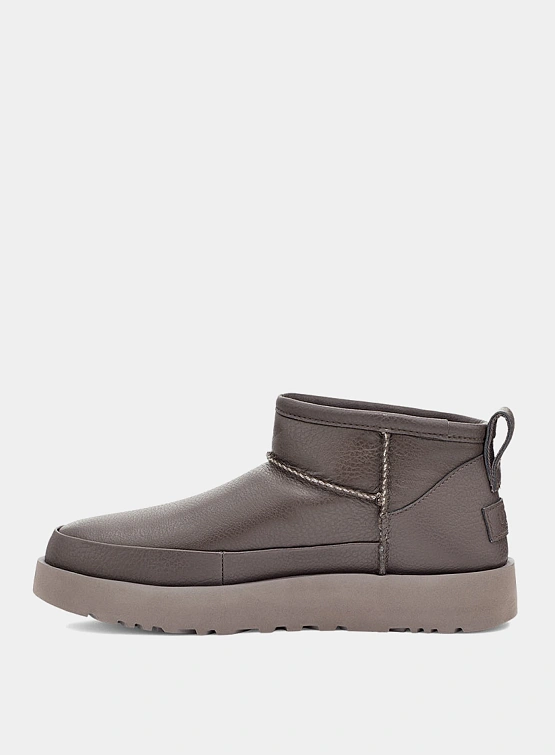 Полусапоги UGG Classic Ultra Mini Leather Thunder Cloud