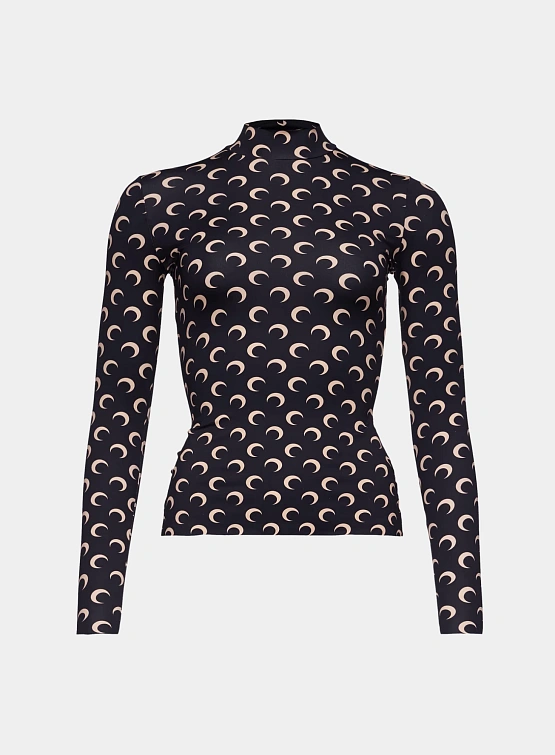 Женская водолазка Marine Serre Recycled Moon Second Skin Inverse Tan