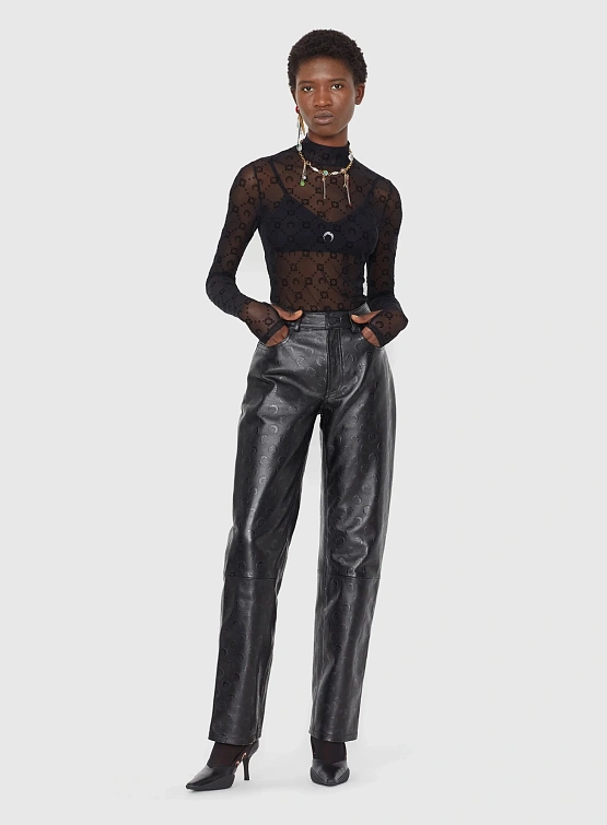 Женский лонгслив Marine Serre Recycled Mesh Second Skin Black