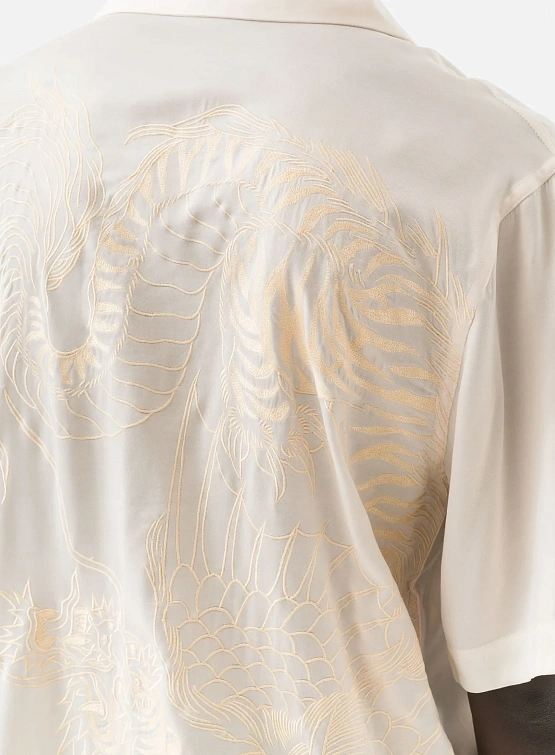 Рубашка MAHARISHI 6098 Tiger Dragon Camp Collar Ecru