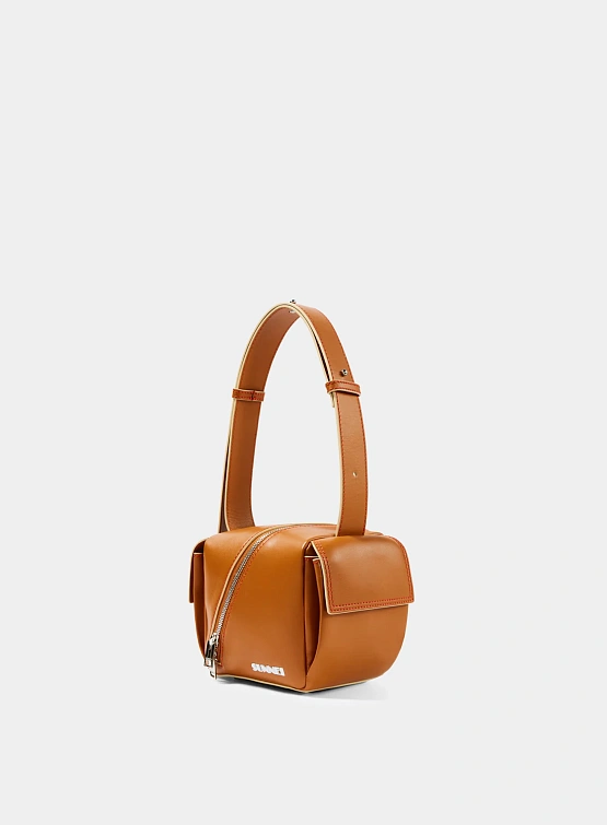 Женская сумка Sunnei Lacubetto Cross Zip Dark Tan