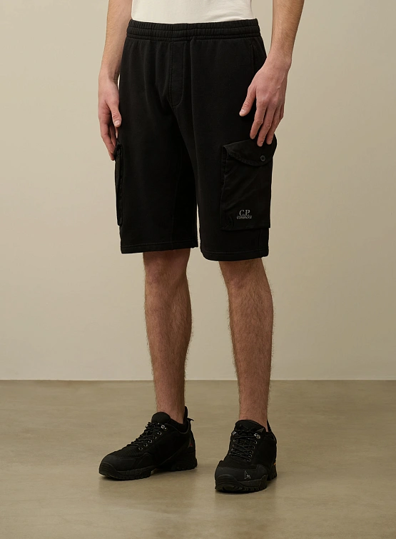 Шорты C.P. Company Cotton Fleece Mixed Cargo Black