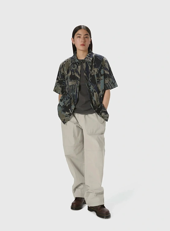 Рубашка thisisneverthat Jacquard Pattern Button Up Black