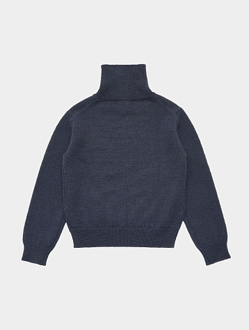 Халф-зип AMOMENTO Half Zip-Up Knit Dark Navy
