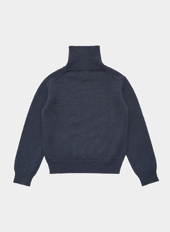 Халф-зип AMOMENTO Half Zip-Up Knit Dark Navy