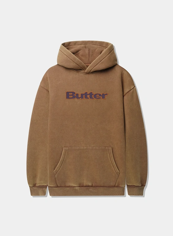 Худи Butter Goods Nylon Logo Applique Brown