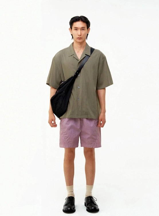 Рубашка COOR Natural Wrinkle Open Collar Khaki