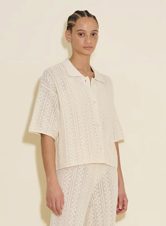 Женская рубашка HOLZWEILER Loch Crochet Knit Shirt White