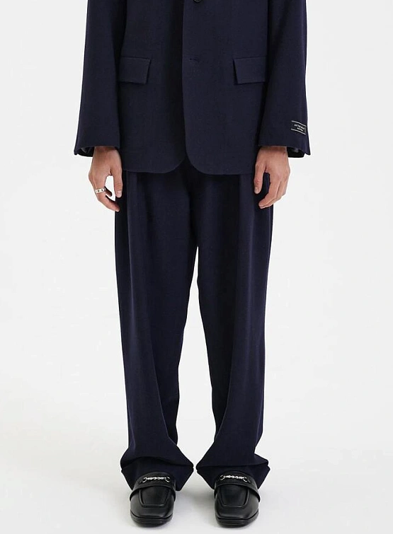 Брюки AFTER PRAY Cuff Two Tuck Wool Navy