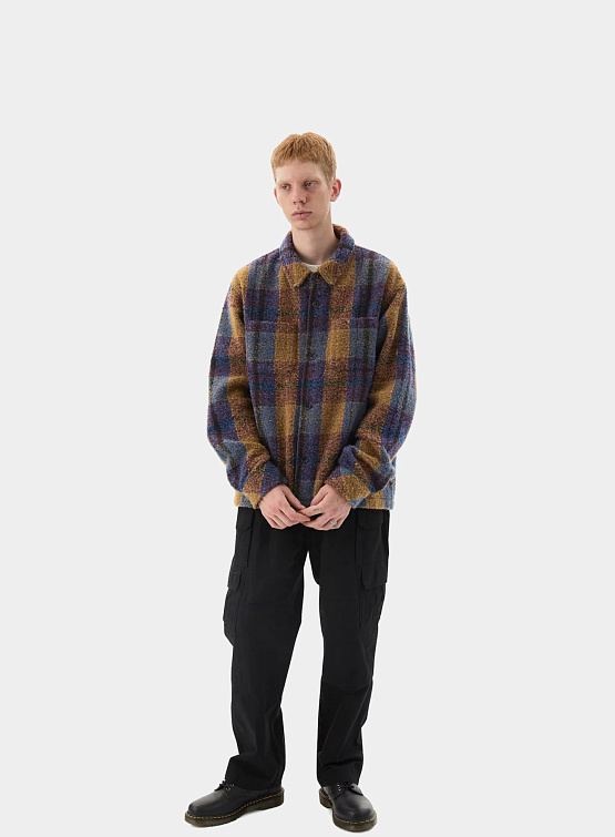 Рубашка thisisneverthat Boucle Check shirt Blue