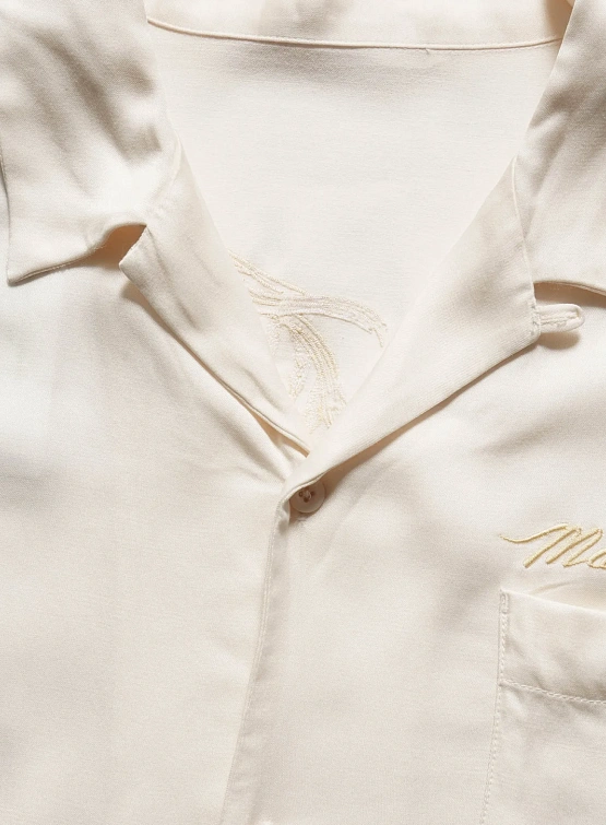 Рубашка MAHARISHI 6098 Tiger Dragon Camp Collar Ecru