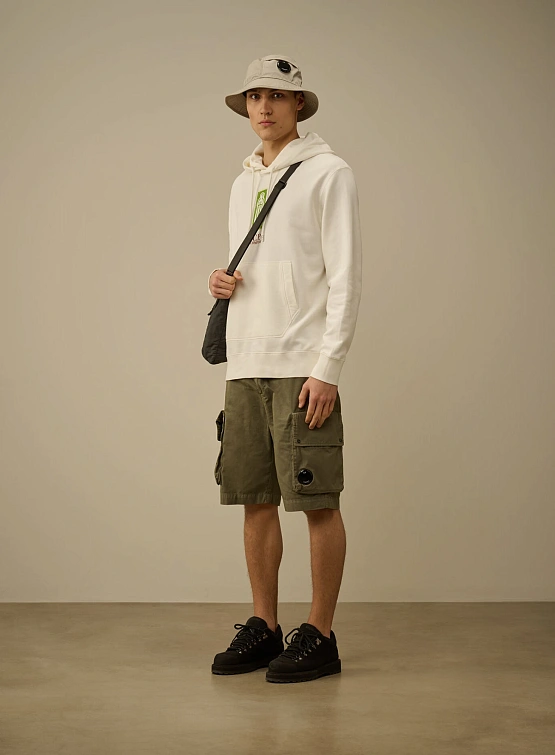 Худи C.P. Company Cotton Fleece Hooded Gauze White