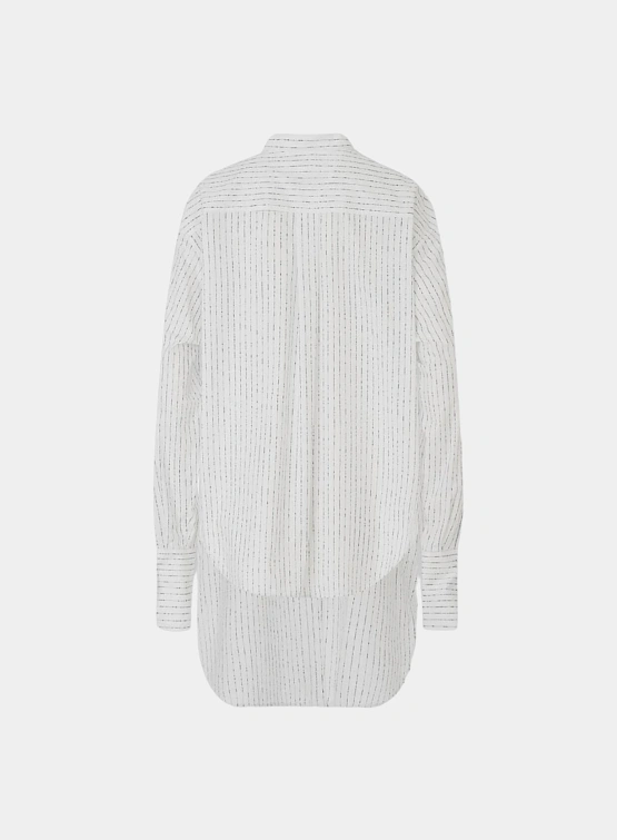 Женская рубашка Recto Nep Stripe Unbalanced Length Shirt White