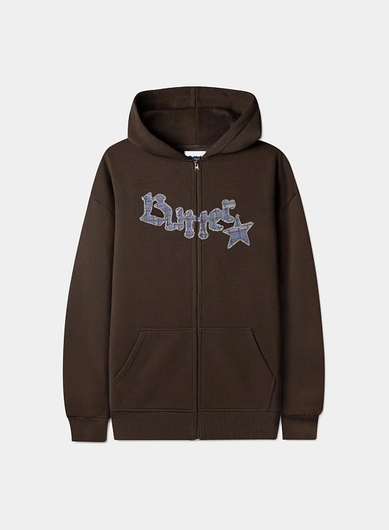 Зип-Худи Butter Goods Edge Applique Zip-Thru Brown