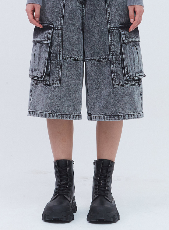 Женские ботинки JUUN.J Grunge Leather High Top Sneakers Black