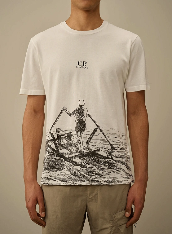 Футболка C.P. Company 24/1 Jersey Man In The Sea Gauze White