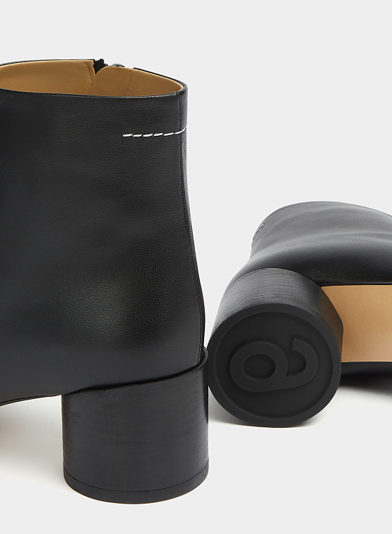 Женские ботинки MM6 Maison Margiela Leather Ankle Boots Black