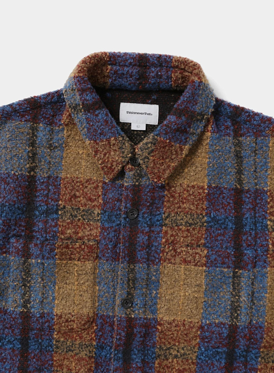 Рубашка thisisneverthat Boucle Check shirt Blue
